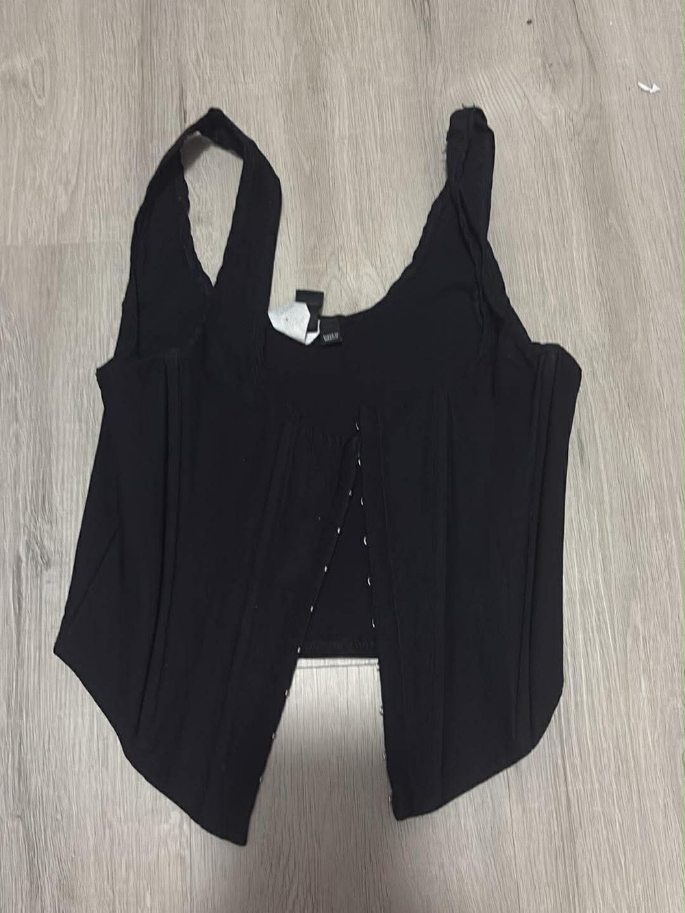 Windsor Black Sleeveless Hook-Front corset top